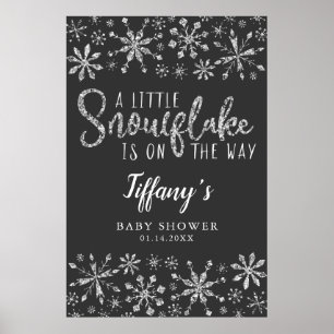 Little Snowflake Baby Shower Welcome Sign