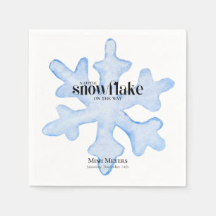 Little Snowflake Blue Wintery Baby Shower Napkin