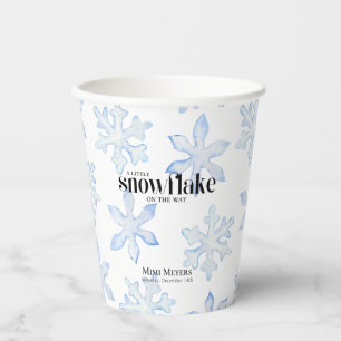 Little Snowflake Blue Wintery Baby Shower Paper Cups