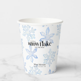 Little Snowflake Blue Wintery Baby Shower Paper Cups