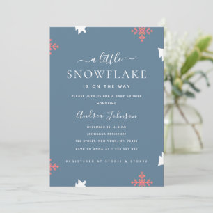 Little Snowflake Boy Baby Shower Invitation