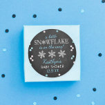 Little Snowflake Boys Winter Baby Shower Classic Round Sticker<br><div class="desc">Celebrate in style with these trendy baby shower stickers. The design is easy to personalise with your own wording and your family and friends will be thrilled when they see these fabulous stickers.</div>