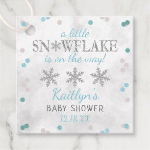 Little Snowflake Boys Winter Baby Shower Favour Tags