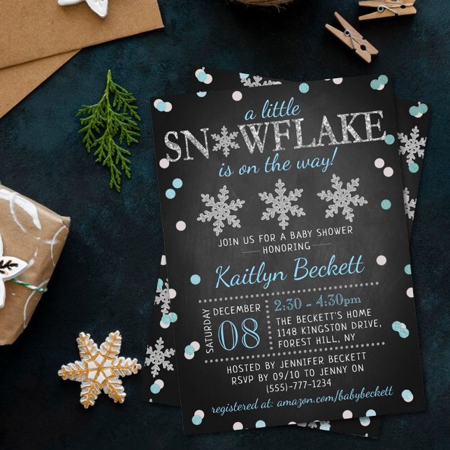 Little Snowflake Boys Winter Baby Shower Invitation (Creator Uploaded)