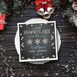 Little Snowflake Boys Winter Baby Shower Napkin<br><div class="desc">Celebrate in style with these trendy baby shower napkins. This design is easy to personalise with your special event wording and your guests will be thrilled when they see these fabulous napkins.</div>