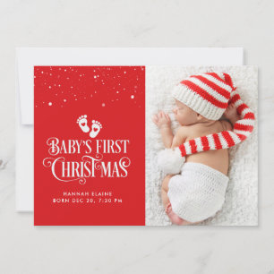 little snowflake christmas birth announcement