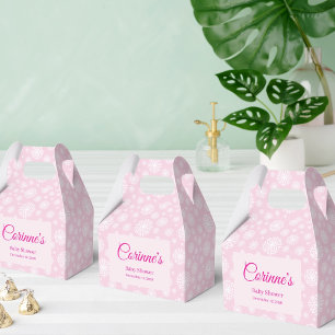 Little snowflake delicate pink girl baby shower favour box
