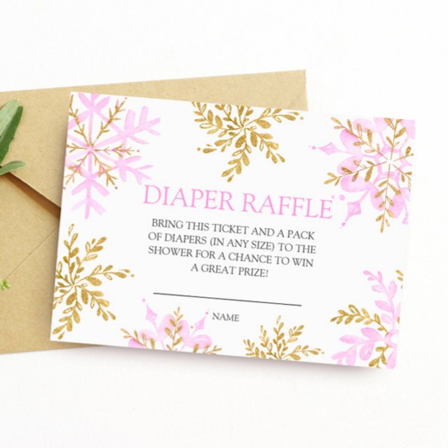 Little Snowflake Diaper Raffle Enclosure Card (Creator Uploaded)