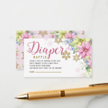 Little Snowflake Floral Diaper Raffle Baby Shower