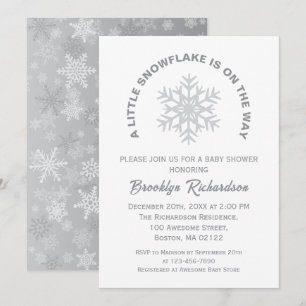 Little Snowflake Gender Neutral Winter Baby Shower Invitation