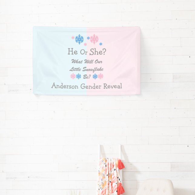 Little Snowflake Gender Reveal Banner (Insitu)