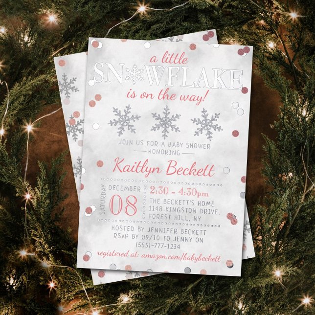 Little Snowflake Girls Winter Baby Shower Real (Creator Uploaded)