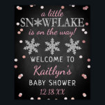 Little Snowflake Girls Winter Baby Shower Welcome Poster<br><div class="desc">Celebrate in style with this trendy baby shower welcome sign. The design is easy to personalise with your own wording and your family and friends will be thrilled when they see this fabulous party sign. Matching party items can be found in the collection.</div>