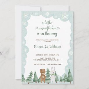 Little snowflake is on the way Winter Baby Shower Invitation