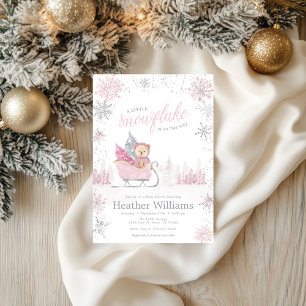 Little snowflake is on the way Winter Baby Shower  Invitation