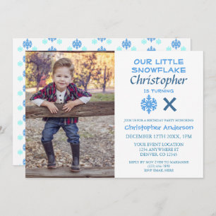 Little Snowflake Kids Birthday Invitation