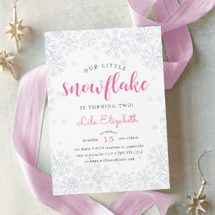 Little Snowflake Kids Birthday Party Invitation