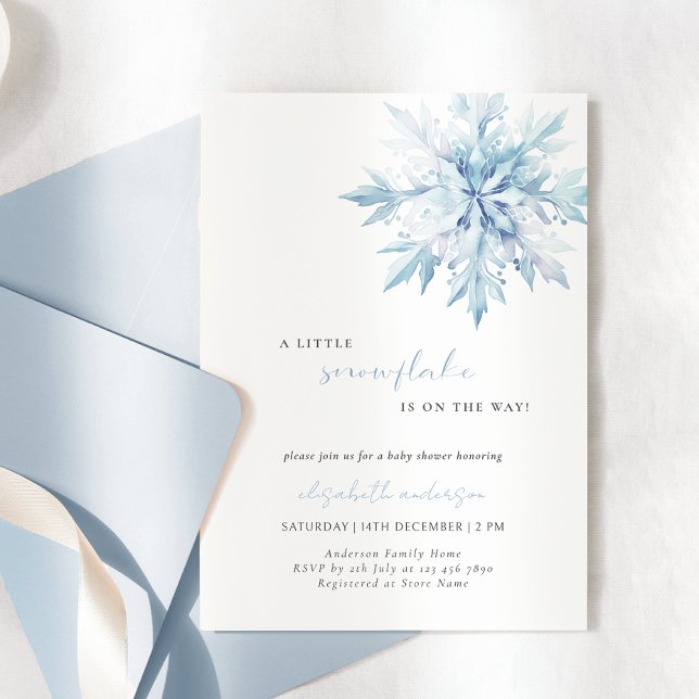 Little Snowflake Minimal Boy Baby Shower Invitation (Creator Uploaded)