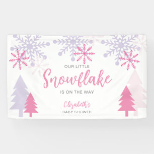 Little Snowflake on the way Baby Shower Winter Banner