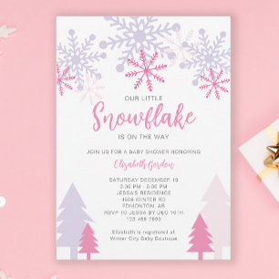 Little Snowflake on the way Baby Shower Winter Invitation