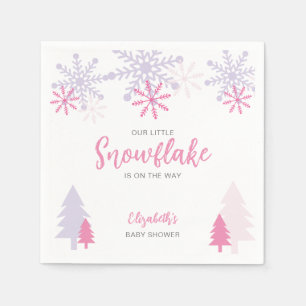 Little Snowflake on the way Baby Shower Winter Napkin