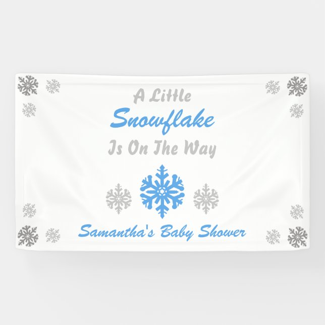 Little Snowflake On The Way Banner (Horizontal)