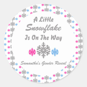 Little Snowflake On The Way Classic Round Sticker