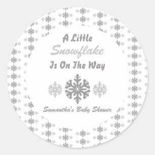 Little Snowflake On The Way Classic Round Sticker
