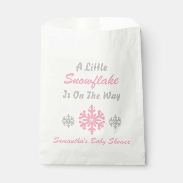Little Snowflake On The Way Favour Bags (Front)