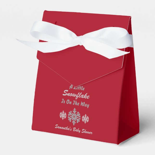Little Snowflake On The Way Favour Box (Front Side)