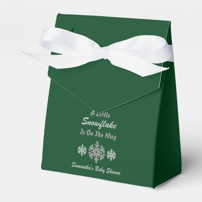 Little Snowflake On The Way Favour Box (Front Side)