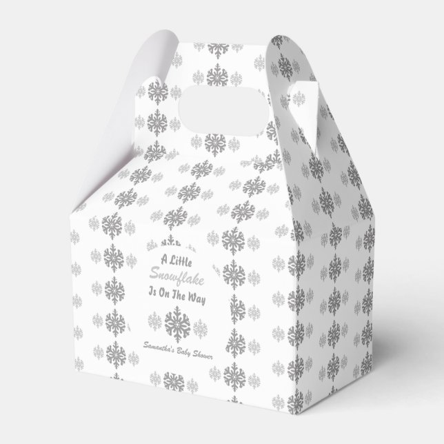 Little Snowflake On The Way Favour Box (Front Side)