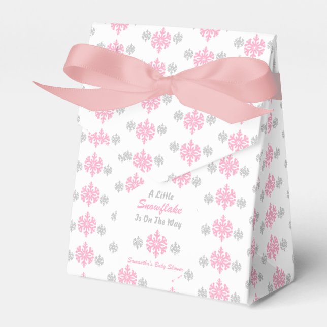 Little Snowflake On The Way Favour Box (Front Side)