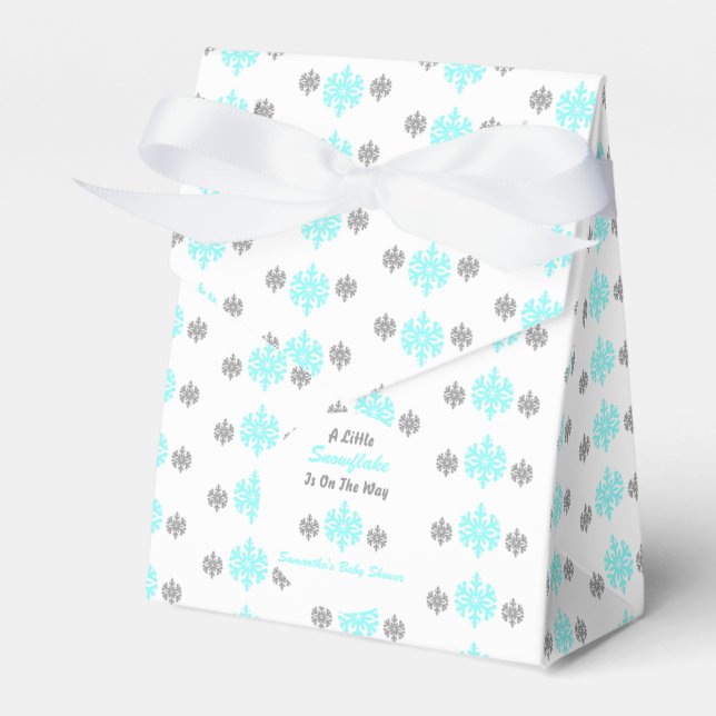 Little Snowflake On The Way Favour Box (Front Side)