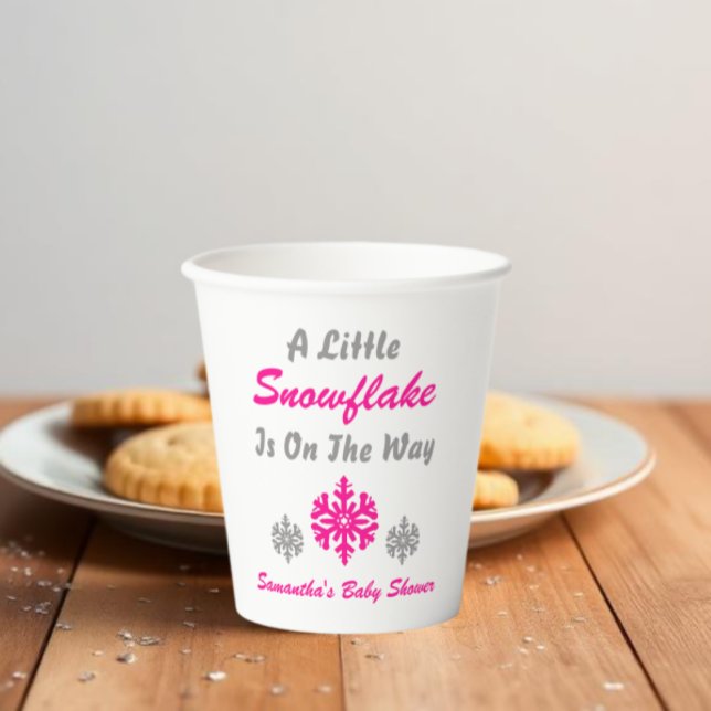 Little Snowflake On The Way Paper Cups (Creator Uploaded)
