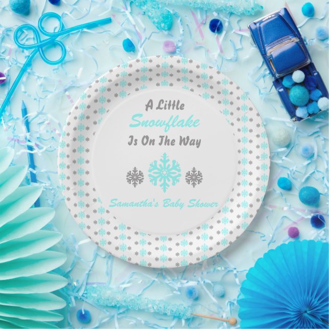 Little Snowflake On The Way Paper Plate (Party)