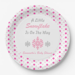 Little Snowflake On The Way Paper Plate
