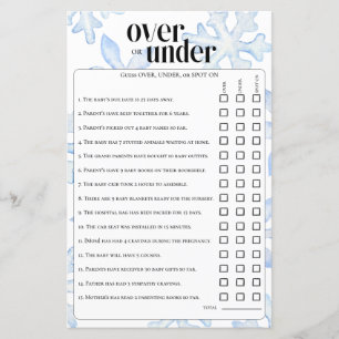 Little Snowflake Over Under Guessing Game