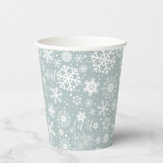 Little Snowflake Paper Cups Let It Snow  (Front)