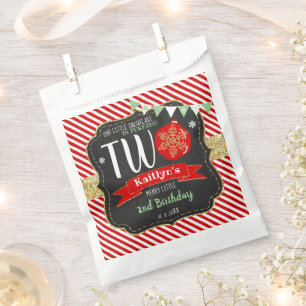 Little Snowflake Turning 2! Christmas 2nd Birthday Favour Bags