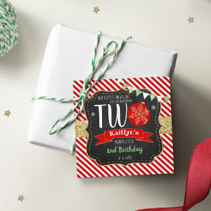 Little Snowflake Turning 2! Christmas 2nd Birthday Favour Tags