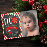 Little Snowflake Turning 2! Christmas 2nd Birthday Invitation<br><div class="desc">Celebrate in style with these trendy typography Christmas 2nd birthday invitations. The design is perfect for a Christmas,  winter or December first birthday party. The template photo and wording is easy to personalise and your guests will be thrilled when they receive these stylish invites.</div>