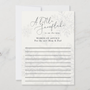 little snowflake winter baby shower advice words invitation