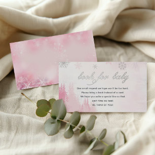 Little Snowflake Winter Baby Shower Book for Baby Enclosure Card