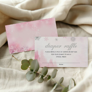 Little Snowflake Winter Baby Shower Diaper Raffle  Enclosure Card