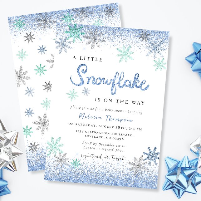 Little Snowflake Winter Baby Shower Invitation (Creator Uploaded)