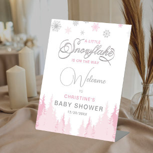 Little Snowflake Winter Baby Shower Welcome Sign