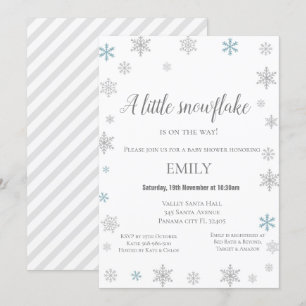 Little Snowflake Winter Invitation - Baby Shower