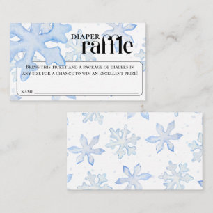 Little Snowflake Wintery Baby Shower Diaper Raffle Enclosure Card
