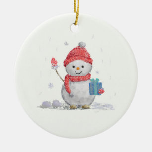 little snowman ceramic tree decoration